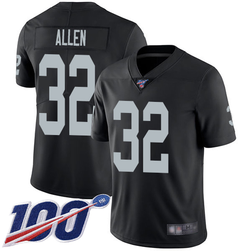 Men Oakland Raiders Limited Black Marcus Allen Home Jersey NFL Football 32 100th Season Vapor Jersey